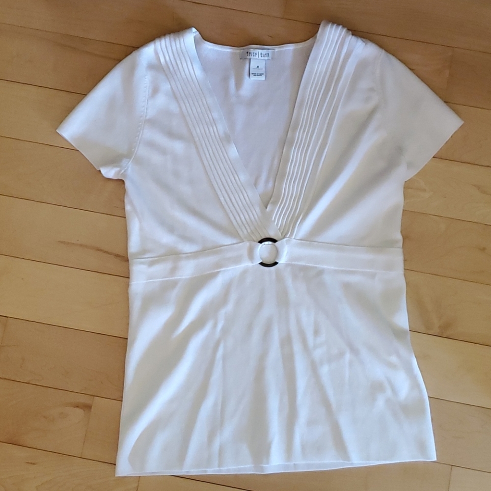 White House Black Market White Medium Sweater